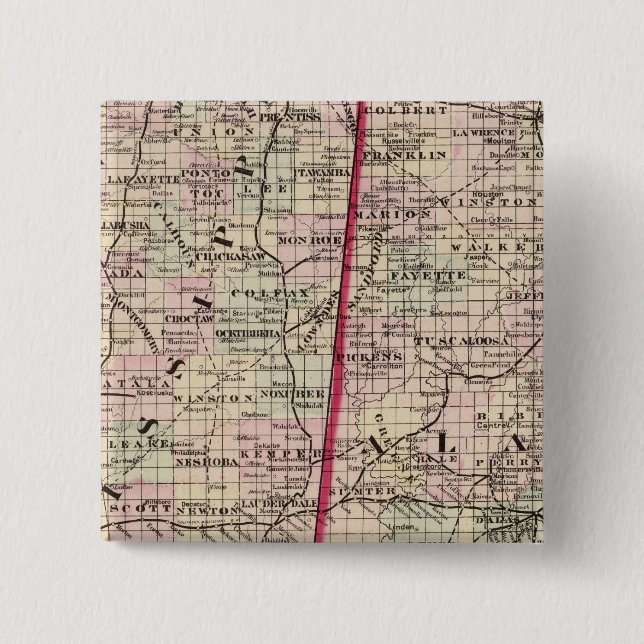 Chapa Cuadrada Misisipi y Alabama (Anverso)