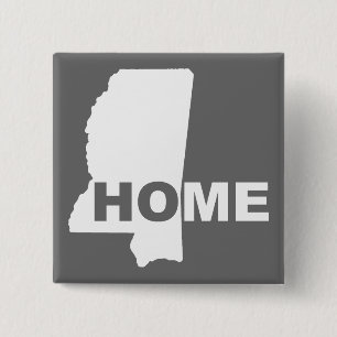 Chapa Cuadrada Mississippi Hogar Lejos Del Pin De Insignia Del Bo