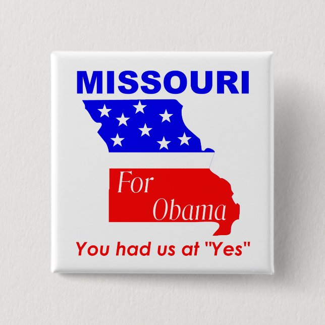 Chapa Cuadrada Missouri para Obama (Anverso)