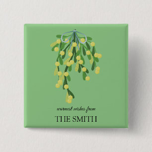 Chapa Cuadrada Mistletoe verde pastel