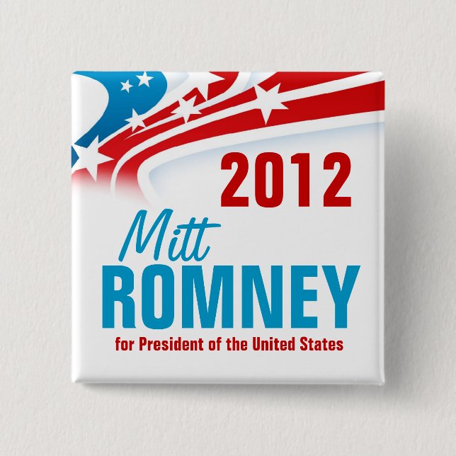 Chapa Cuadrada Mitt Romney (Anverso)