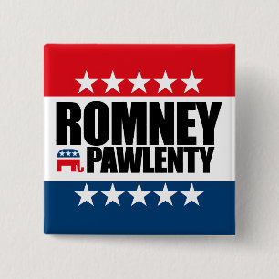Chapa Cuadrada Mitt Romney Tim Pawlenty 2012