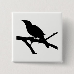 Chapa Cuadrada Mockingbird Silhouette