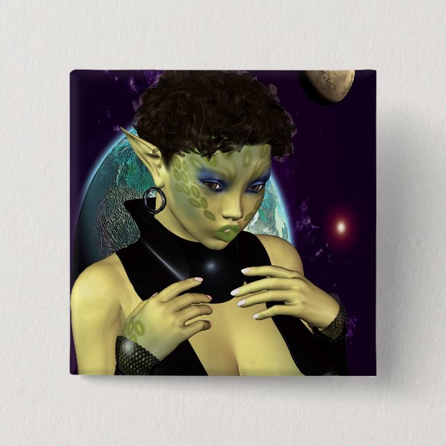 Chapa Cuadrada Modelo del espacio de la ciencia ficción (Anverso)