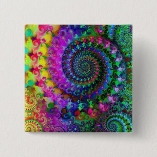 Chapa Cuadrada Modelo del fractal del arco iris del hippy