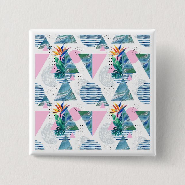 Chapa Cuadrada Modelo geométrico tropical (Anverso)