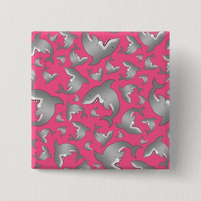 Chapa Cuadrada Modelo rosado del tiburón (Anverso)