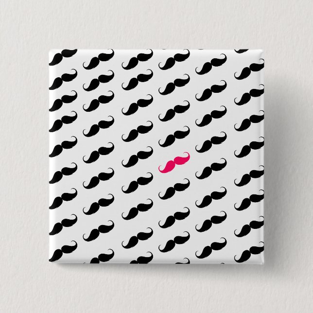 Chapa Cuadrada Modelo rosado y negro femenino divertido del (Anverso)