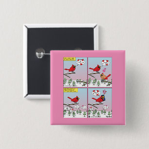 Chapa Cuadrada Modern Bird Mating Calls Comic