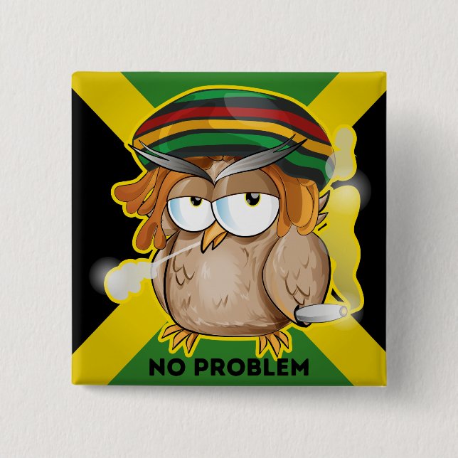 Chapa Cuadrada Modern Funny Jamaica No Problem (Anverso)