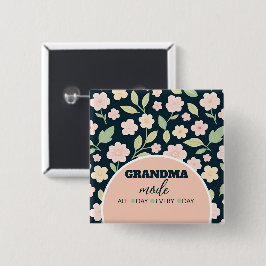 Chapa Cuadrada Modern Pink Wildflowers Pattern