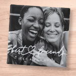 Chapa Cuadrada Moderna Moda Corazón de los mejores amigos Besties<br><div class="desc">El diseño se compone de divertida y divertida tipografía de escritura cursiva con fuente sans serif. Añadir una foto personalizado.</div>