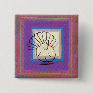 Chapa Cuadrada Moderno colorido único del arte del pavo del pern
