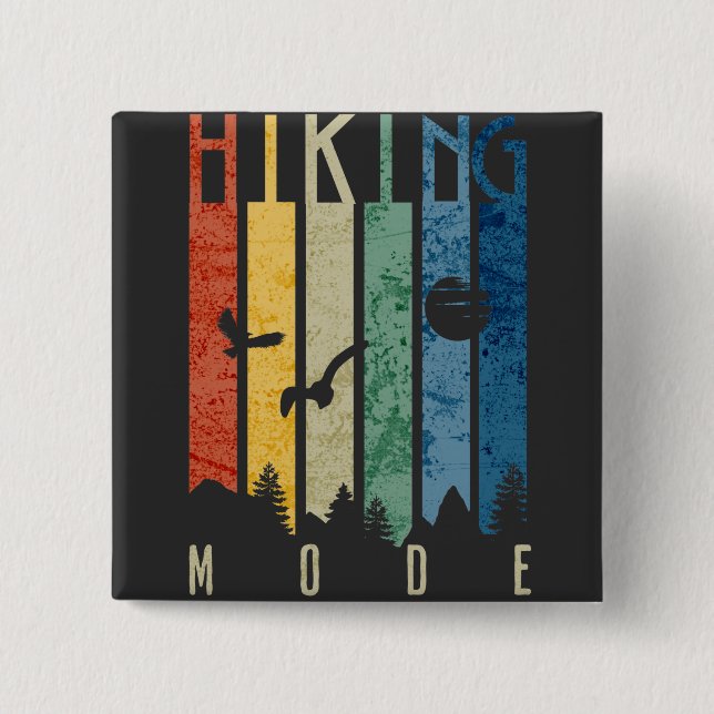 Chapa Cuadrada Modo de Senderismo Naturaleza al aire libre Montañ (Anverso)