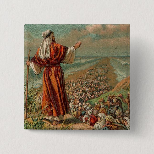 Chapa Cuadrada Moisés partes del mar Rojo (Anverso)