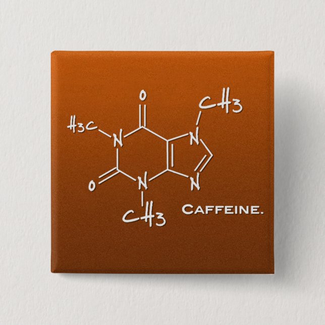 Chapa Cuadrada Molécula de Caffiene (estructura química) (Anverso)
