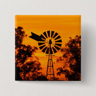 Chapa Cuadrada Molino de viento al atardecer, Australia