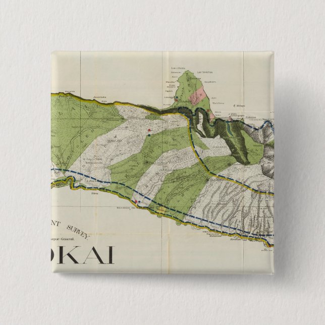 Chapa Cuadrada Molokai, Hawái (Anverso)