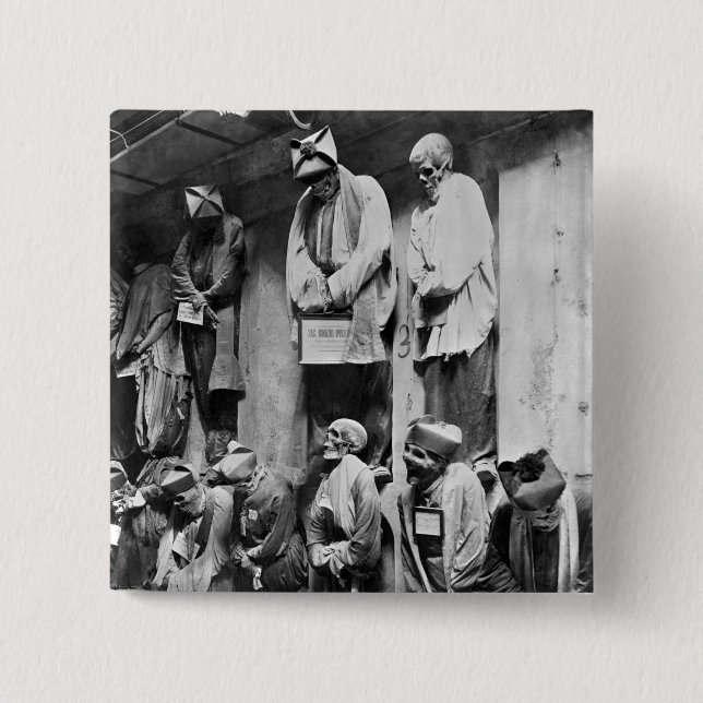 Chapa Cuadrada Momias de la catacumba en Palermo, Italia (Anverso)