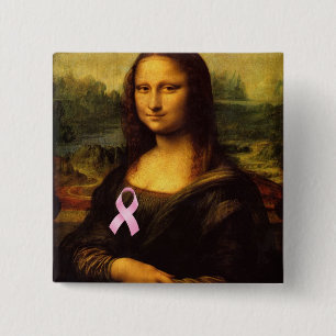 Chapa Cuadrada Mona Lisa Con Cinta Rosa