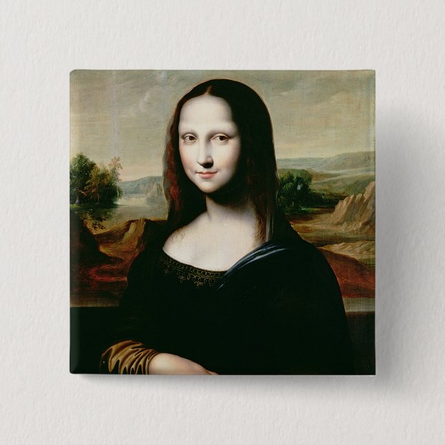 Chapa Cuadrada Mona Lisa, copia de la pintura por Leonardo DA Vin (Anverso)