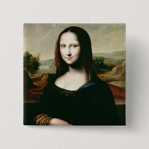 Chapa Cuadrada Mona Lisa, copia de la pintura por Leonardo DA Vin