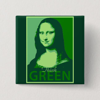 Chapa Cuadrada Mona Lisa es verde