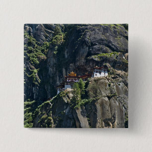 Chapa Cuadrada Monasterio de Taktsang en el acantilado, Paro, But