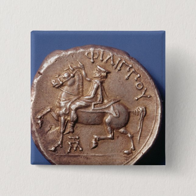 Chapa Cuadrada Moneda de plata de Philip II de Macedon (Anverso)