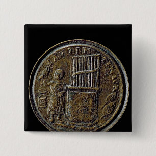 Chapa Cuadrada Moneda romana que representa un órgano