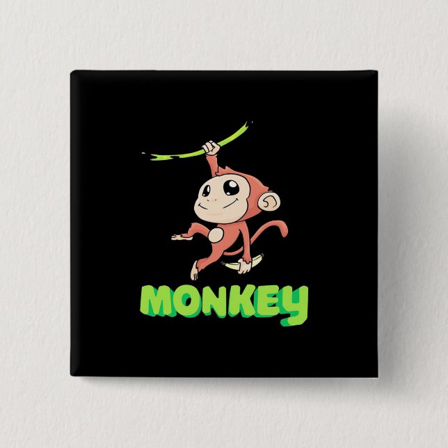 Chapa Cuadrada Monkey Banana (Anverso)