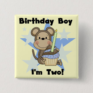 Chapa Cuadrada Monkey Boy camisetas y regalos de cumpleaños