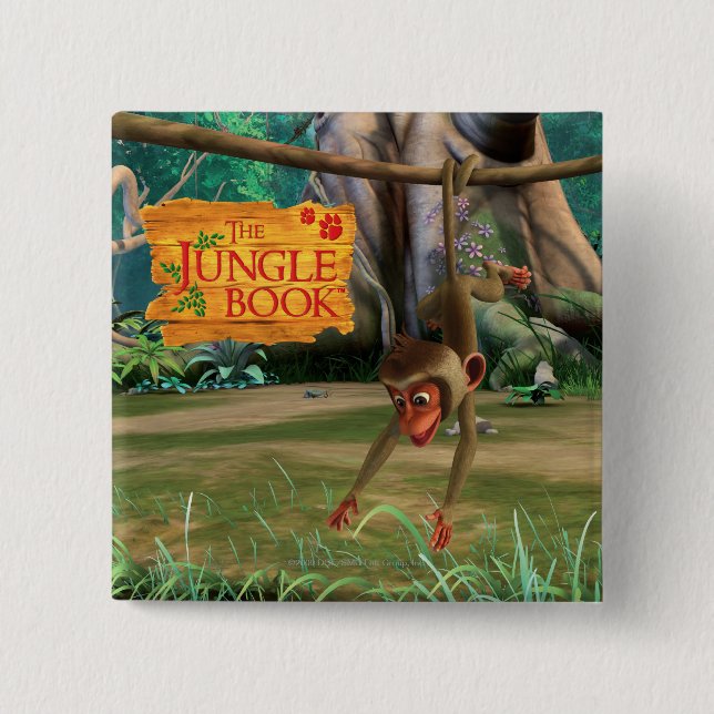 Chapa Cuadrada Mono del bebé (Anverso)