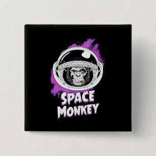 Chapa Cuadrada Mono del espacio del mono