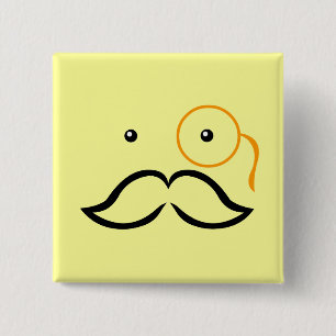 Chapa Cuadrada Monóculo y bigote