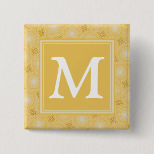Chapa Cuadrada Monogram yellow circles pattern