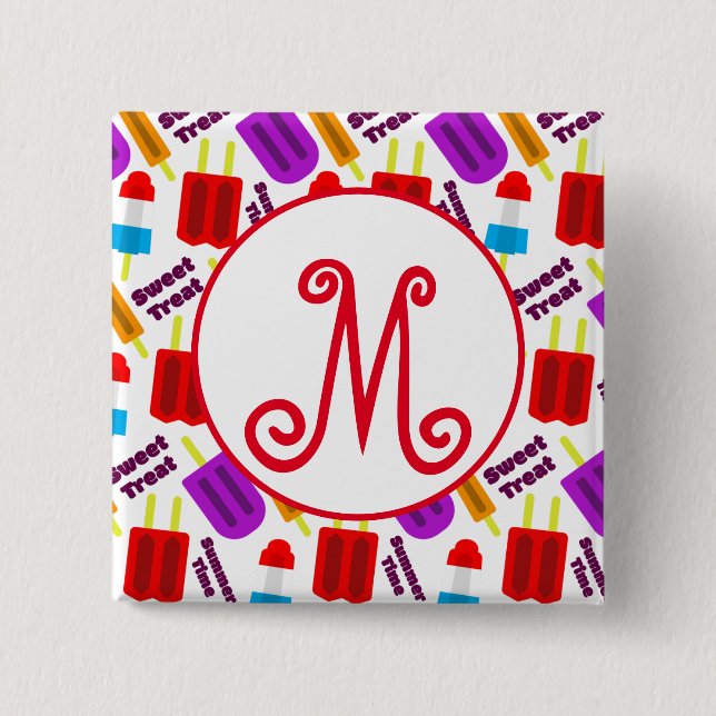 Chapa Cuadrada Monograma de barra de jugo congelado en verano (Anverso)