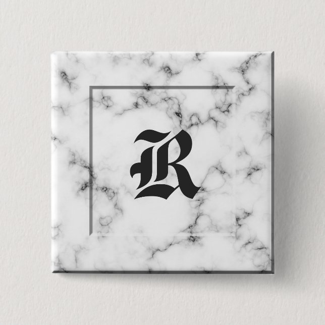 Chapa Cuadrada Monograma de mármol (Anverso)