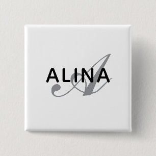 Chapa Cuadrada Monograma de nombre personalizado simple resistent