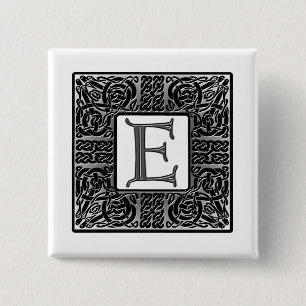 Chapa Cuadrada Monograma de plata del Celtic "E"