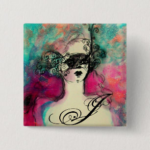 Chapa Cuadrada MONOGRAMA ENCANTADOR / Belleza misteriosa con másc