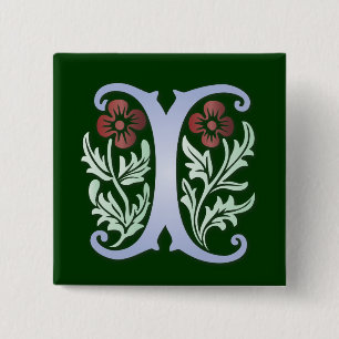 Chapa Cuadrada Monograma Fleur-de-lis I
