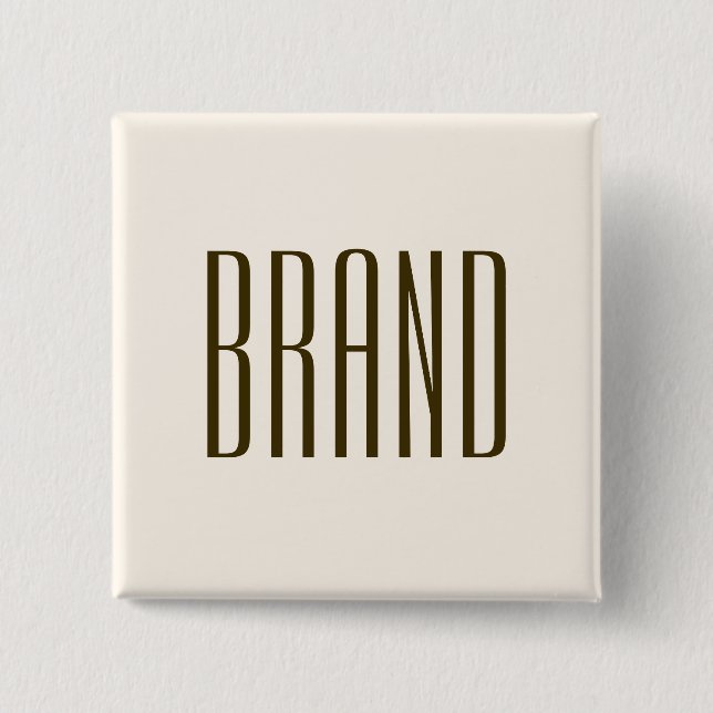Chapa Cuadrada Monograma, marca o nombre comercial | Marrón blanc (Anverso)