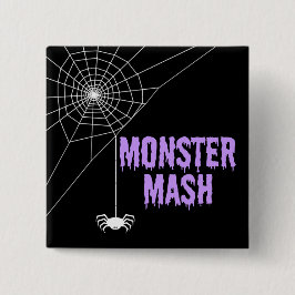 Chapa Cuadrada Monster Mash Halloween Spider Web