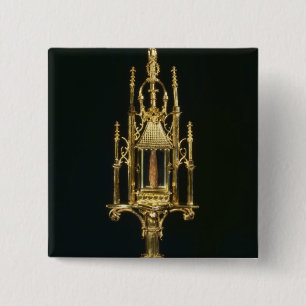 Chapa Cuadrada Monstrance del relicario con el pedazo de cruz