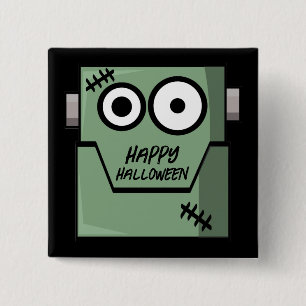 Chapa Cuadrada Monstruo de Frankenstein de dibujos animados Hallo