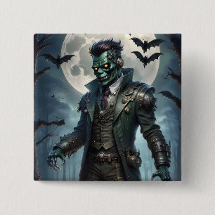 Chapa Cuadrada Monstruo de Frankenstein Steampunk de Halloween