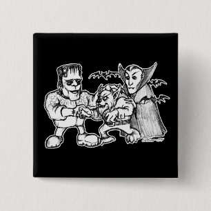 Chapa Cuadrada Monstruos divertidos