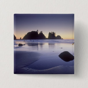 Chapa Cuadrada Montaje del hombre que lleva kayak, playa ShiShi,