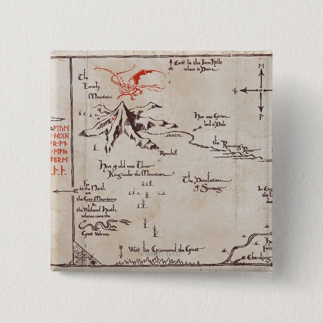 Chapa Cuadrada Montaña solitaria (Anverso)